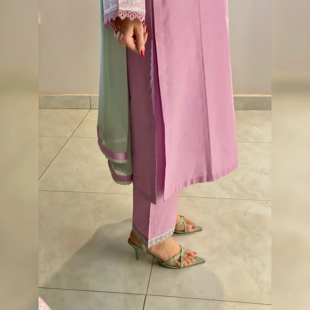 Avo Embroidered Frock 3PC (Copy) - Image 6