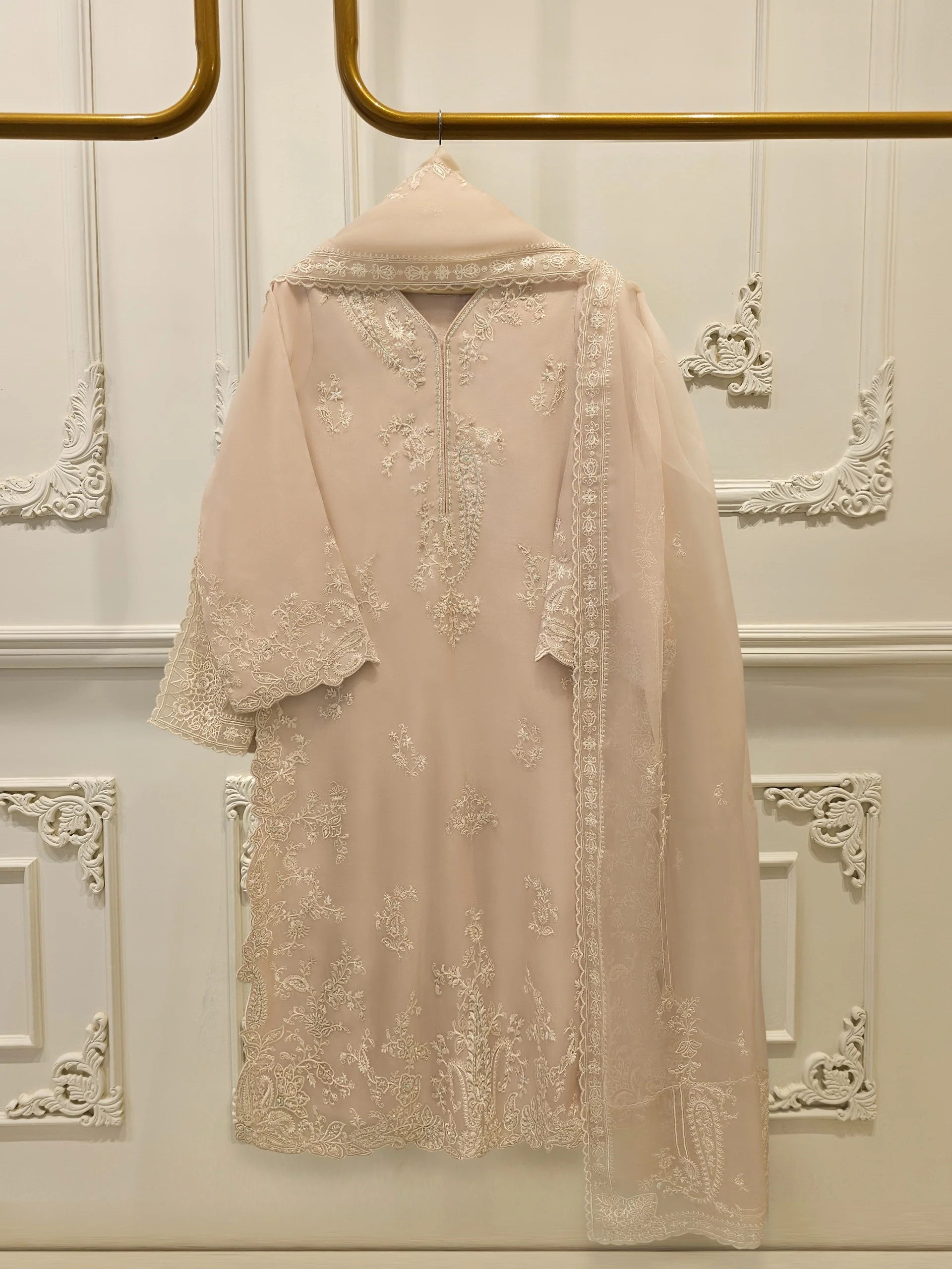 3 Piece - Pure Organza Embroidered Suit