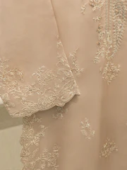 3 Piece - Pure Organza Embroidered Suit - Image 5