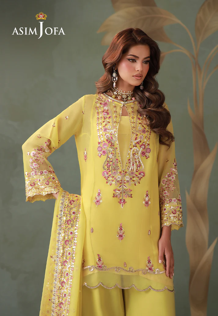 AJULD-06 Embroidered Chiffon Unstitched 3 Pcs - Image 3