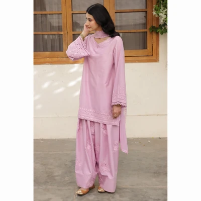 Tea Pink Essence 3 Piece Lawn Suit - Image 3