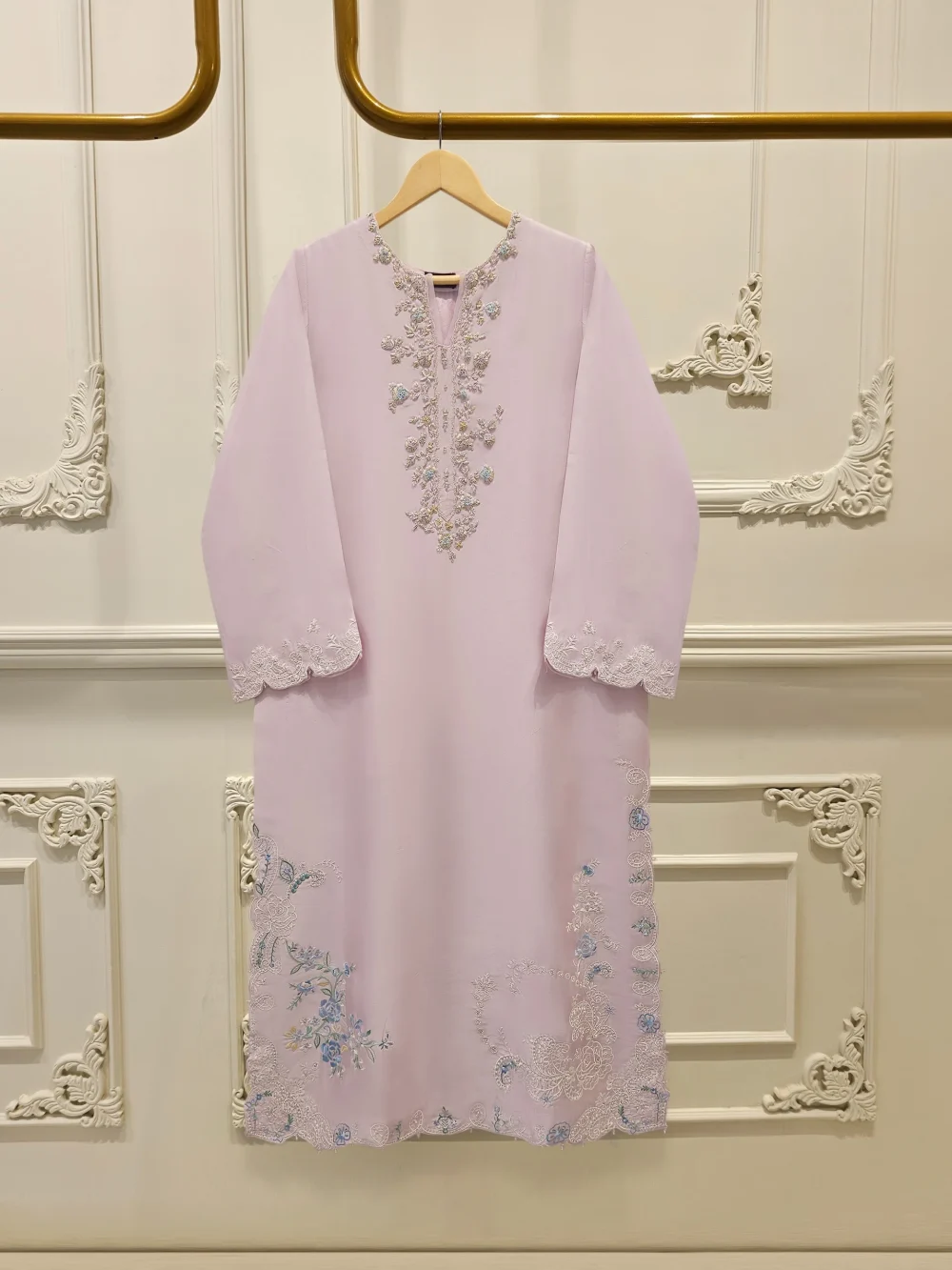 2 Piece- Pure Sheesha Silk Embroidered Suit S115130